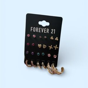 Forever 21 Gold and Pink Earring Collection